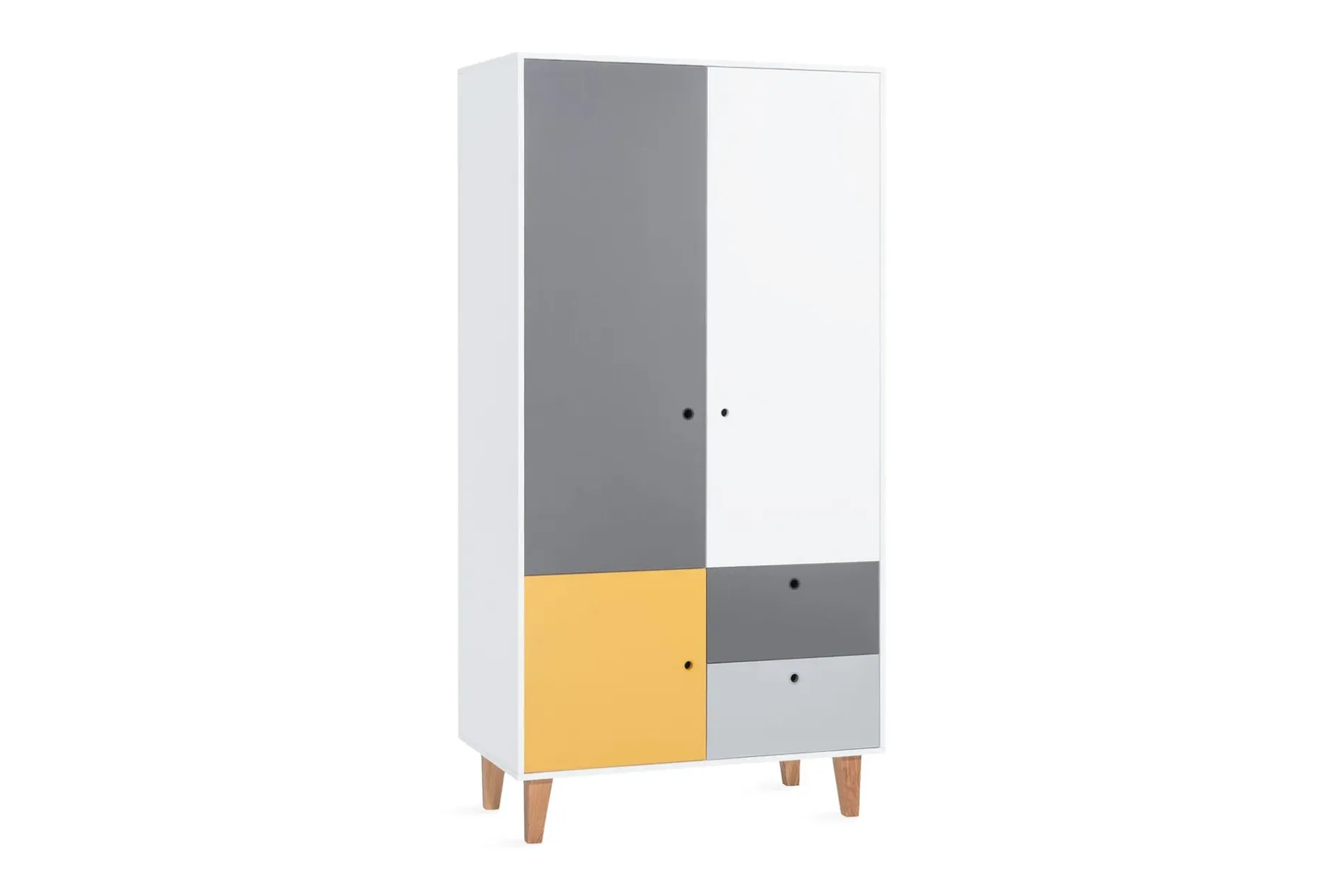 Concept Garderobe Hvit / Mørkegrå / gul