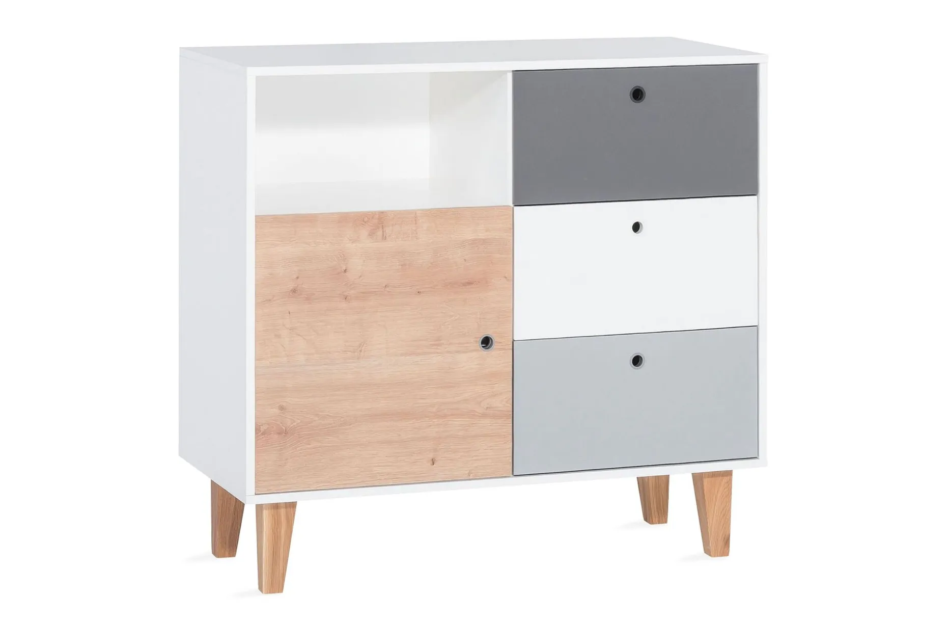 Concept Kommode Hvit / Mørkegrå / Natur
