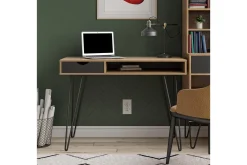 Concord Skrivebord 106 cm med Oppbevaring Skuff Grå/Natur/Sv