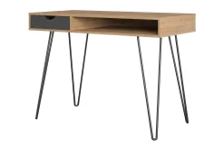 Concord Skrivebord 106 cm med Oppbevaring Skuff Grå/Natur/Sv