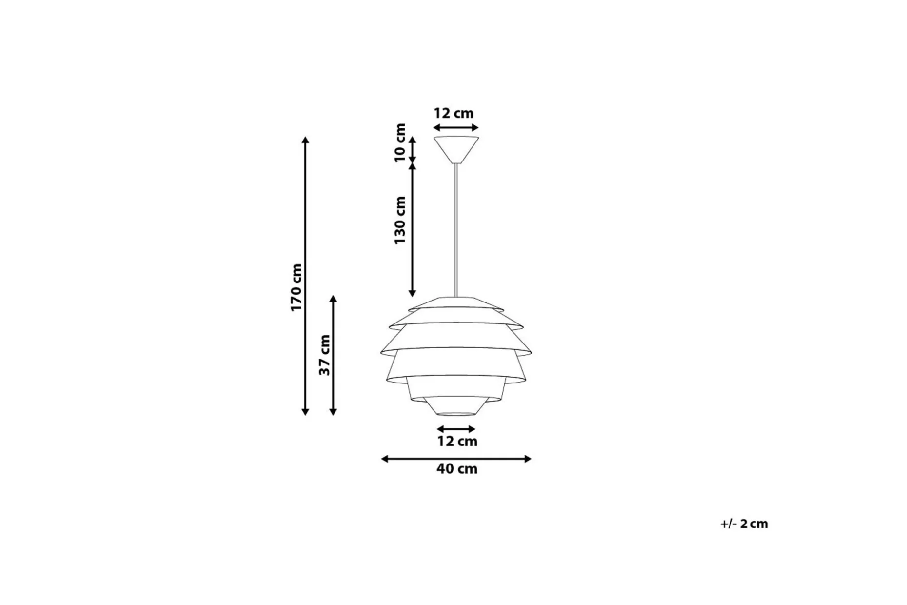 Congo Taklampe 40 cm