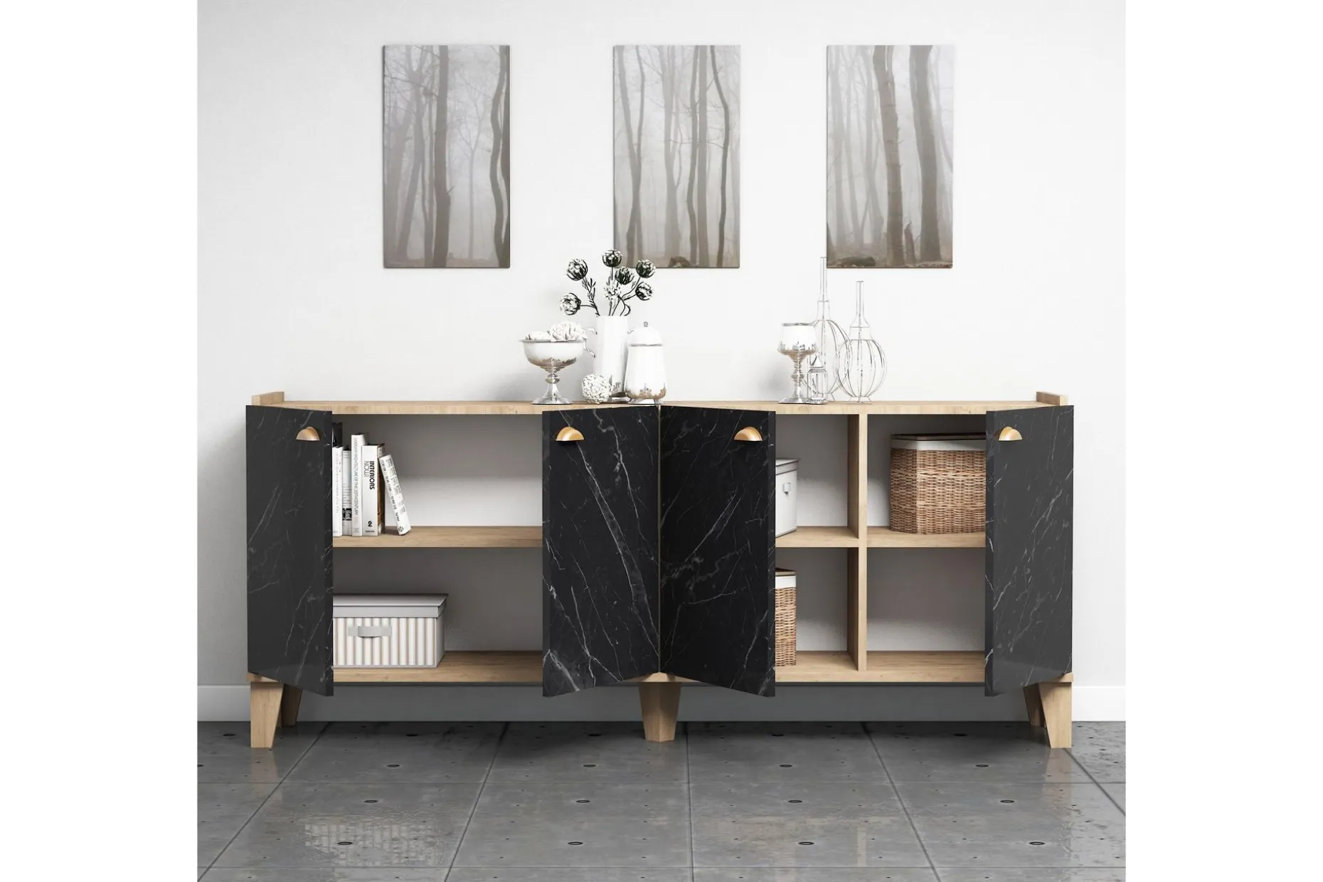 Console Eik|Marmor