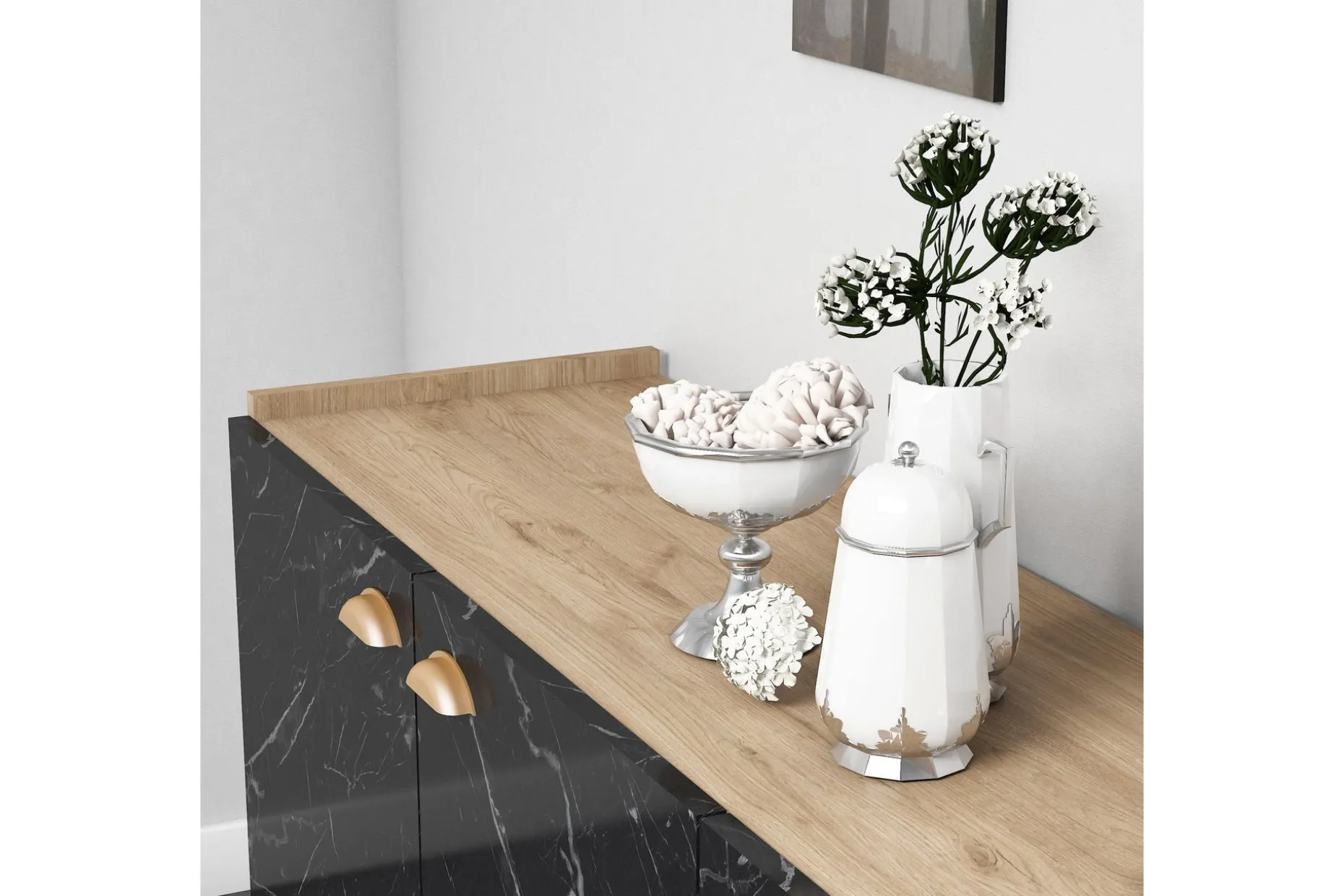 Console Eik|Marmor