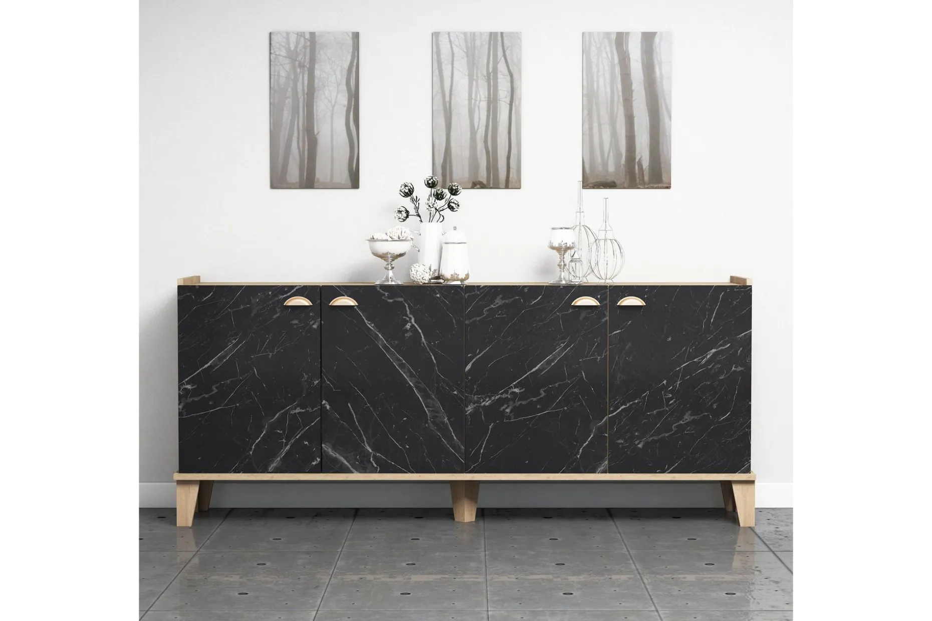 Console Eik|Marmor