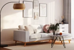 Copenhagen Compact 3-seters Vendbar L-formet Divansofa i Stoff
