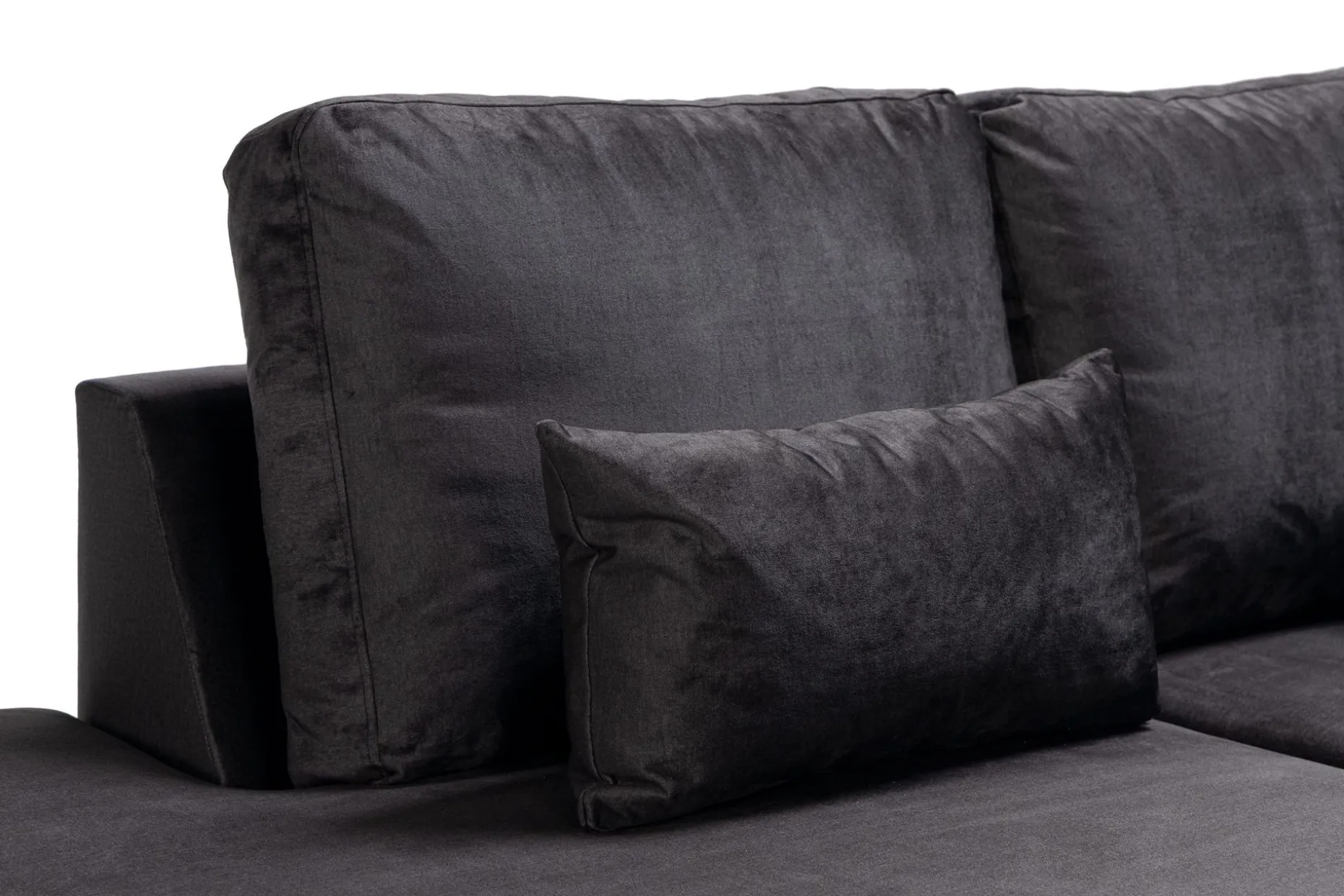 Copenhagen Compact 4-seters Venstrevendt U-formet Large Sofa med Divan og Sjeselong i Fløyel