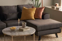 Copenhagen Compact 4-seters Venstrevendt U-formet Large Sofa med Divan og Sjeselong i Fløyel