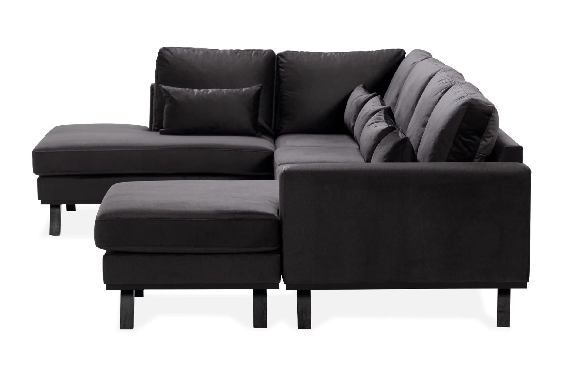 Copenhagen Compact 4-seters Venstrevendt U-formet Large Sofa med Divan og Sjeselong i Fløyel