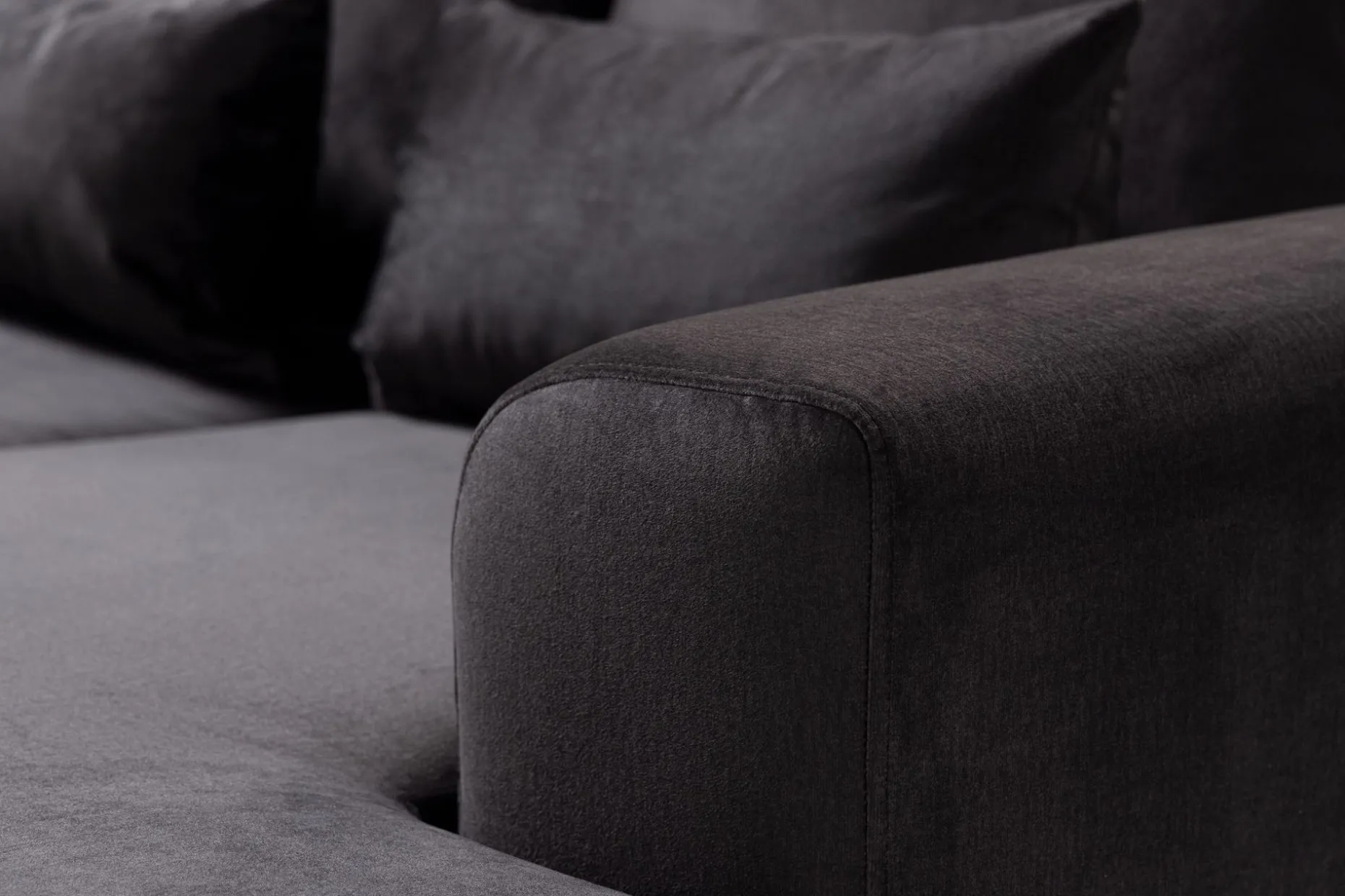 Copenhagen Compact 4-seters Venstrevendt U-formet Large Sofa med Divan og Sjeselong i Fløyel