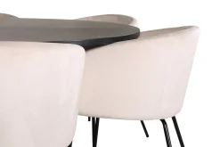 Copenhagen Matgruppe 140 cm Rund med 6 Berit stoler