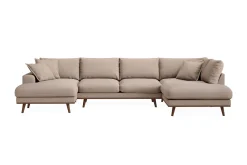 Copenhagen Premium 5-personers Højrevendt U-formet Dyb Sofa med Divan og Chaiselong i Stoff