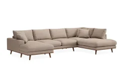Copenhagen Premium 5-personers Højrevendt U-formet Dyb Sofa med Divan og Chaiselong i Stoff