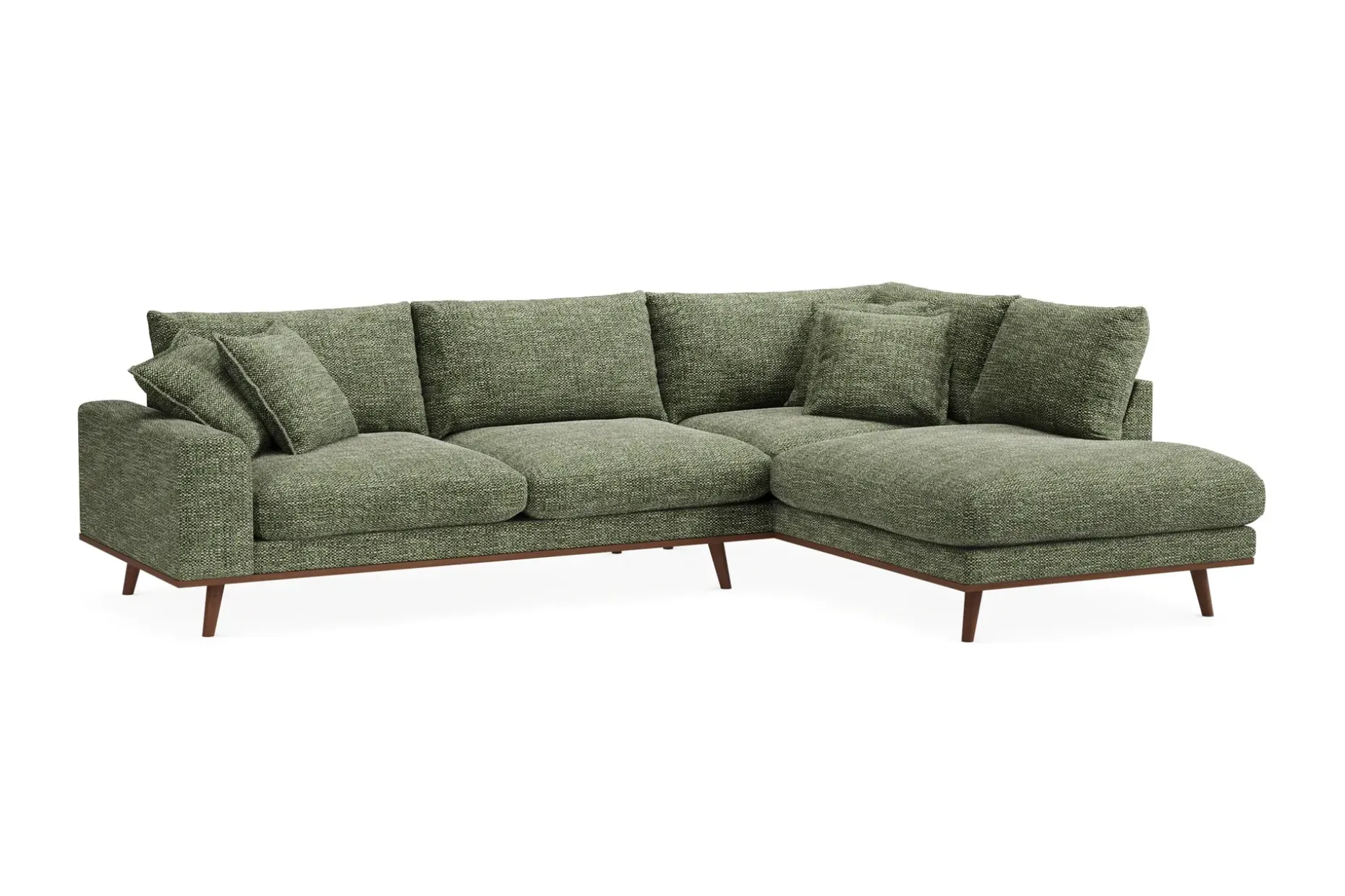Copenhagen Premium 4-personers Højrevendt L-formet Dyb Chaiselongsofa i Chenille