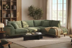 Copenhagen Premium 4-personers Højrevendt L-formet Dyb Chaiselongsofa i Chenille