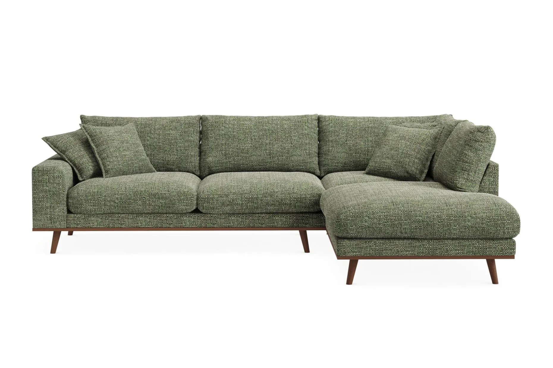 Copenhagen Premium 4-personers Højrevendt L-formet Dyb Chaiselongsofa i Chenille