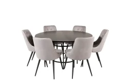 Copenhagen Spisegruppe 140 cm Rund med 6 Velvet Stoler