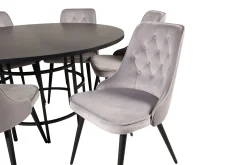Copenhagen Spisegruppe 140 cm Rund med 6 Velvet Stoler