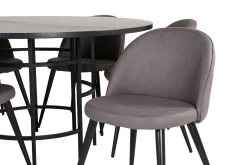 Copenhagen Spisegruppe 140 cm Rund med 6 Velvet Stoler