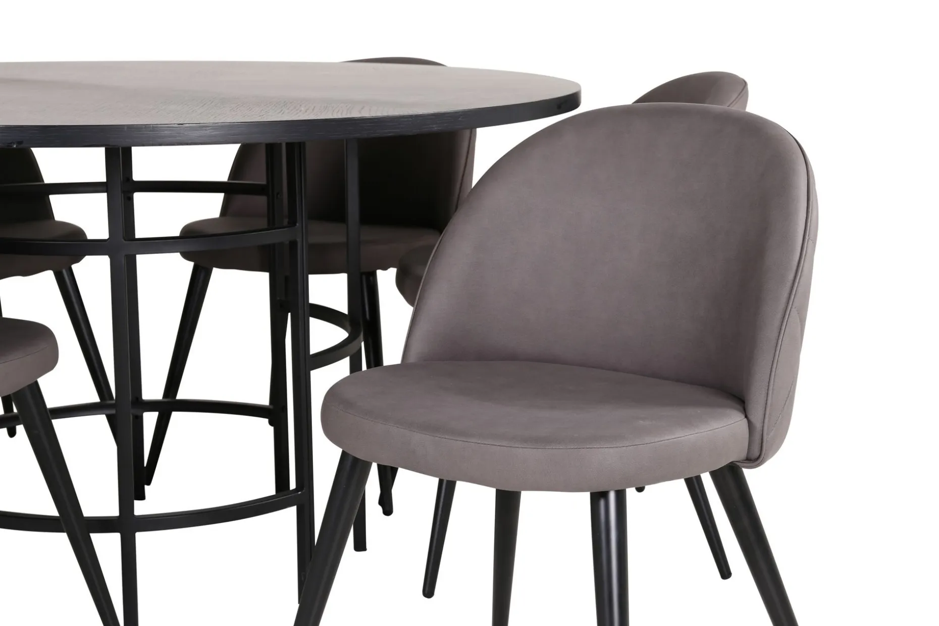 Copenhagen Spisegruppe 140 cm Rund med 6 Velvet Stoler