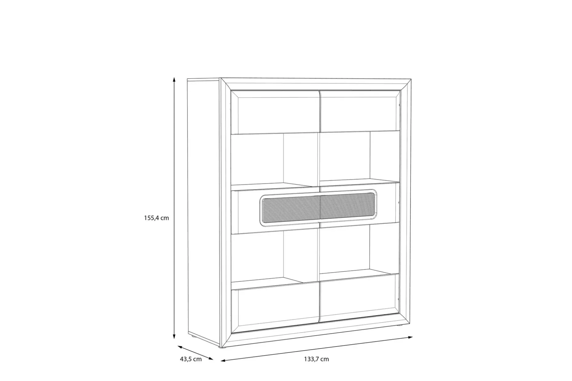 Corlius Vitrineskap 41x134 cm