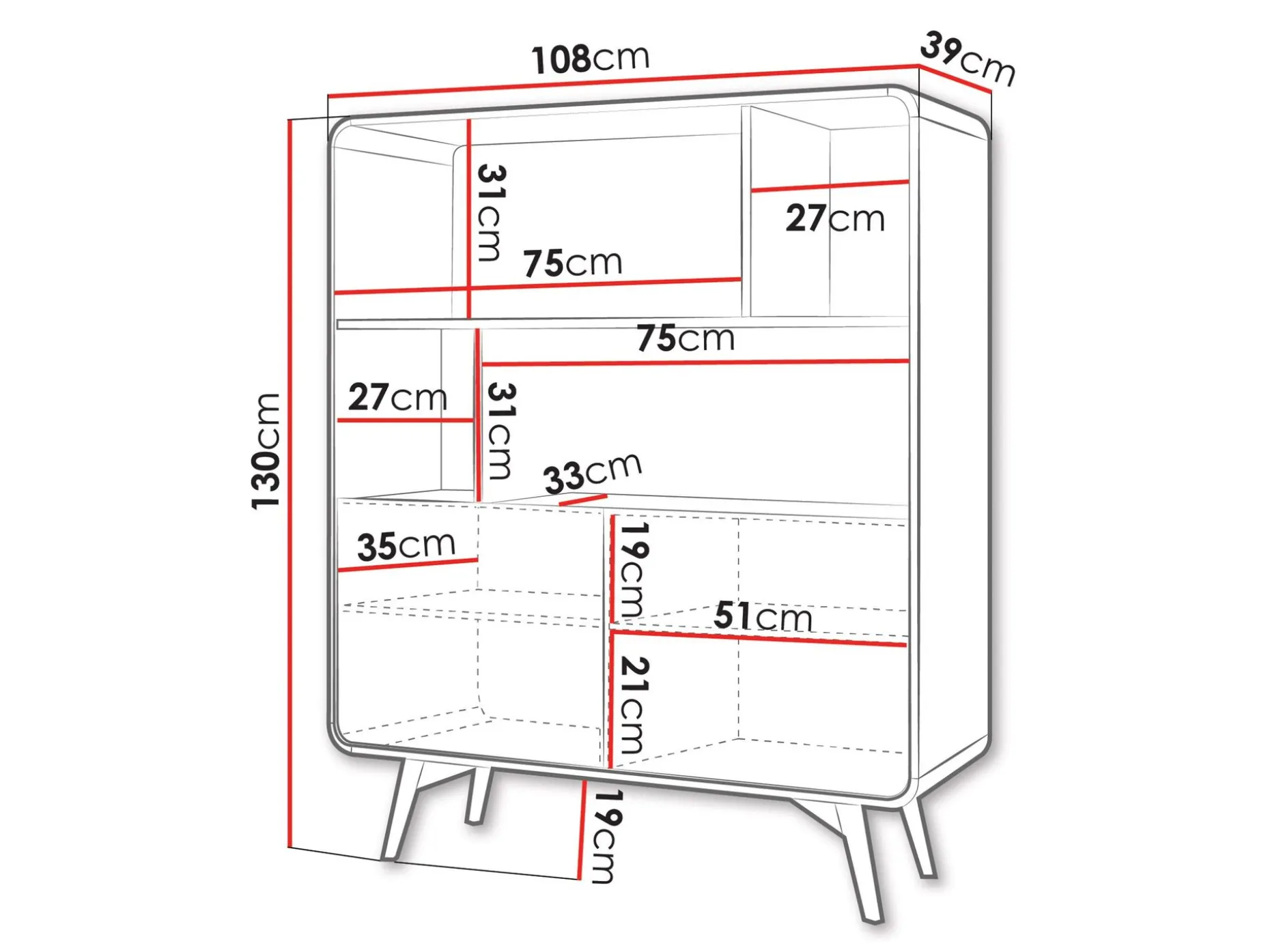 Corvan Bokhylle 130 cm