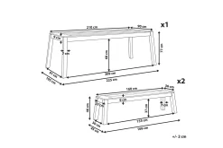 Coteto Spisegruppe 225 cm + 2 Benker