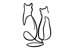 Couple Cat Love Veggdekor