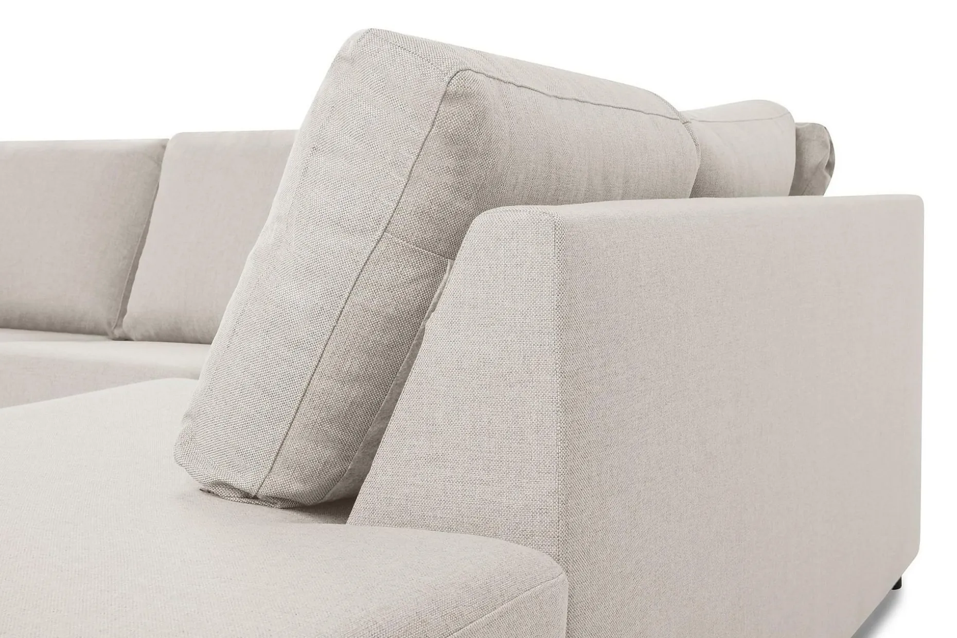 Crazy 6-seters Høyrevendt U-formet XX-Large Sofa med Divan og Sjeselong i Stoff