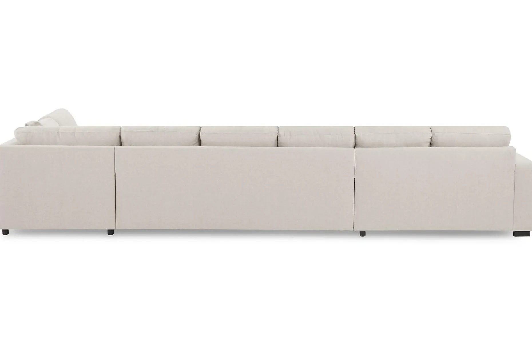 Crazy 6-seters Høyrevendt U-formet XX-Large Sofa med Divan og Sjeselong i Stoff