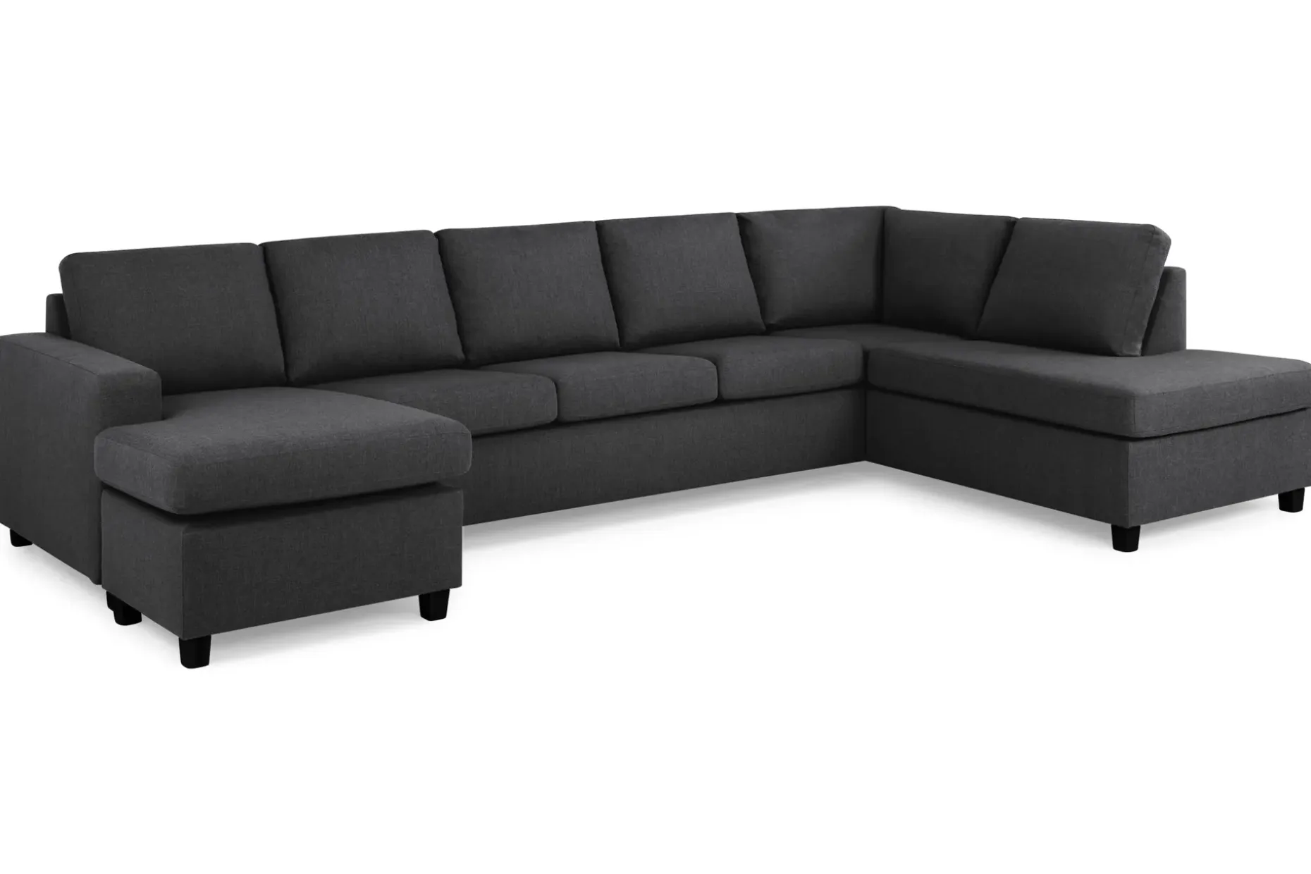 Crazy 5-seters Høyrevendt U-formet X-Large Sofa med Divan og Sjeselong i Stoff
