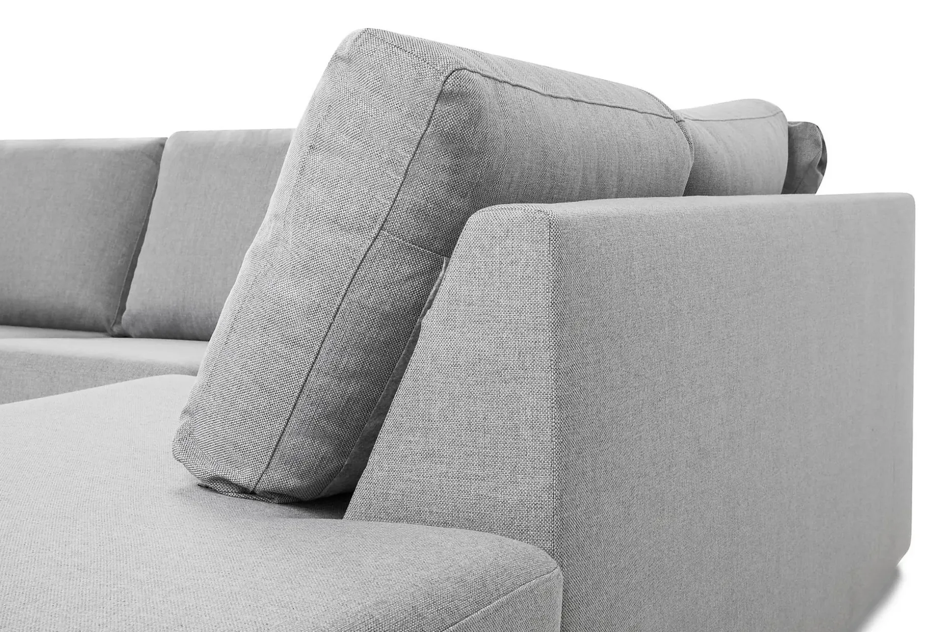 Crazy 4-seters Høyrevendt U-formet Large Sofa med Divan og Sjeselong i Stoff