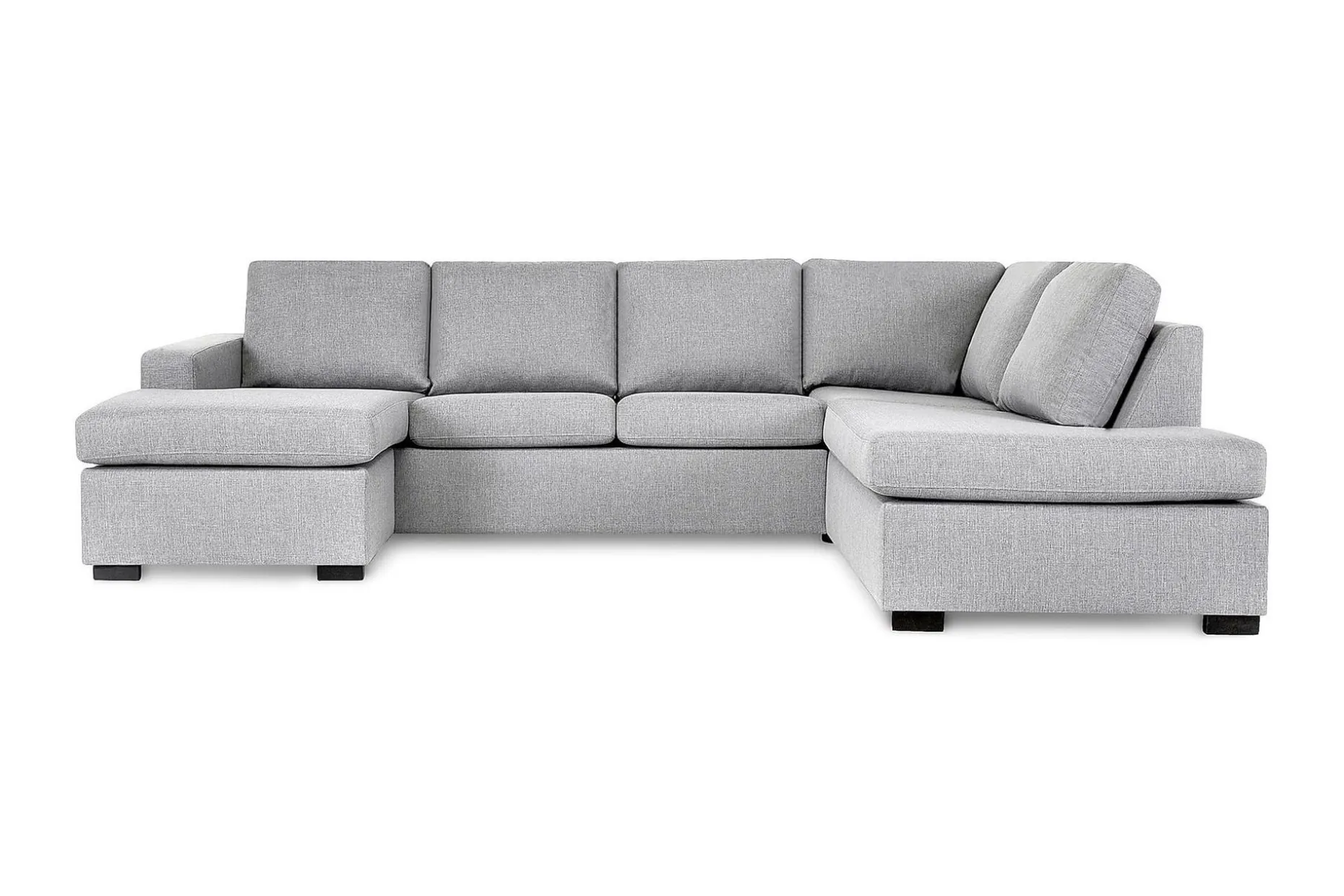 Crazy 4-seters Høyrevendt U-formet Large Sofa med Divan og Sjeselong i Stoff