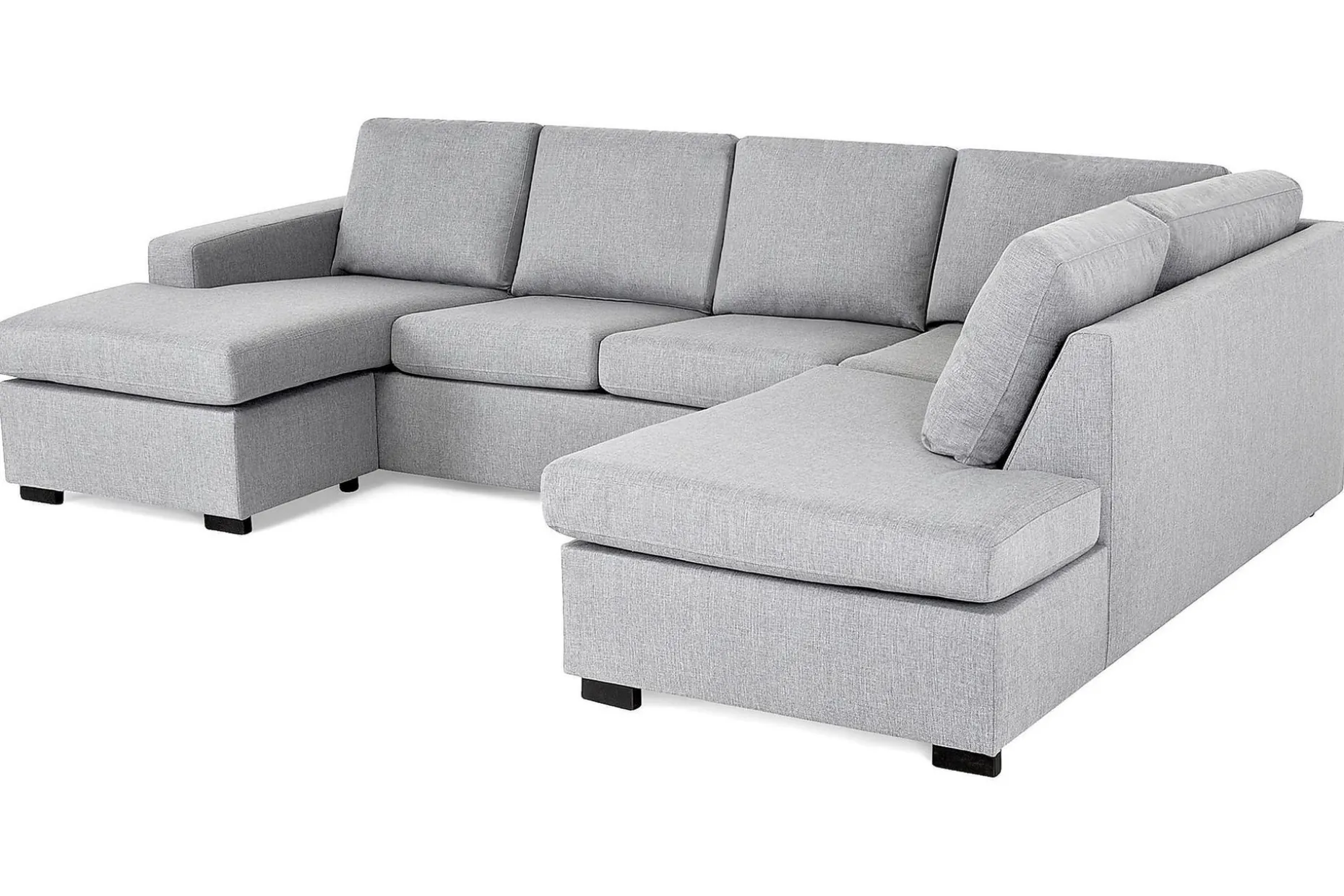 Crazy 4-seters Høyrevendt U-formet Large Sofa med Divan og Sjeselong i Stoff