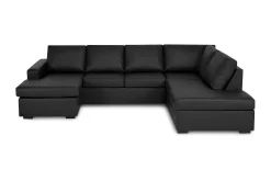 Crazy 4-seters Høyrevendt U-formet Small Sofa med Divan og Sjeselong i Kunstlær