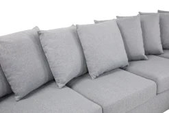 Crazy 5-seters Høyrevendt U-formet X-Large Sofa med Divan og Sjeselong i Stoff inkl. Pynteputer