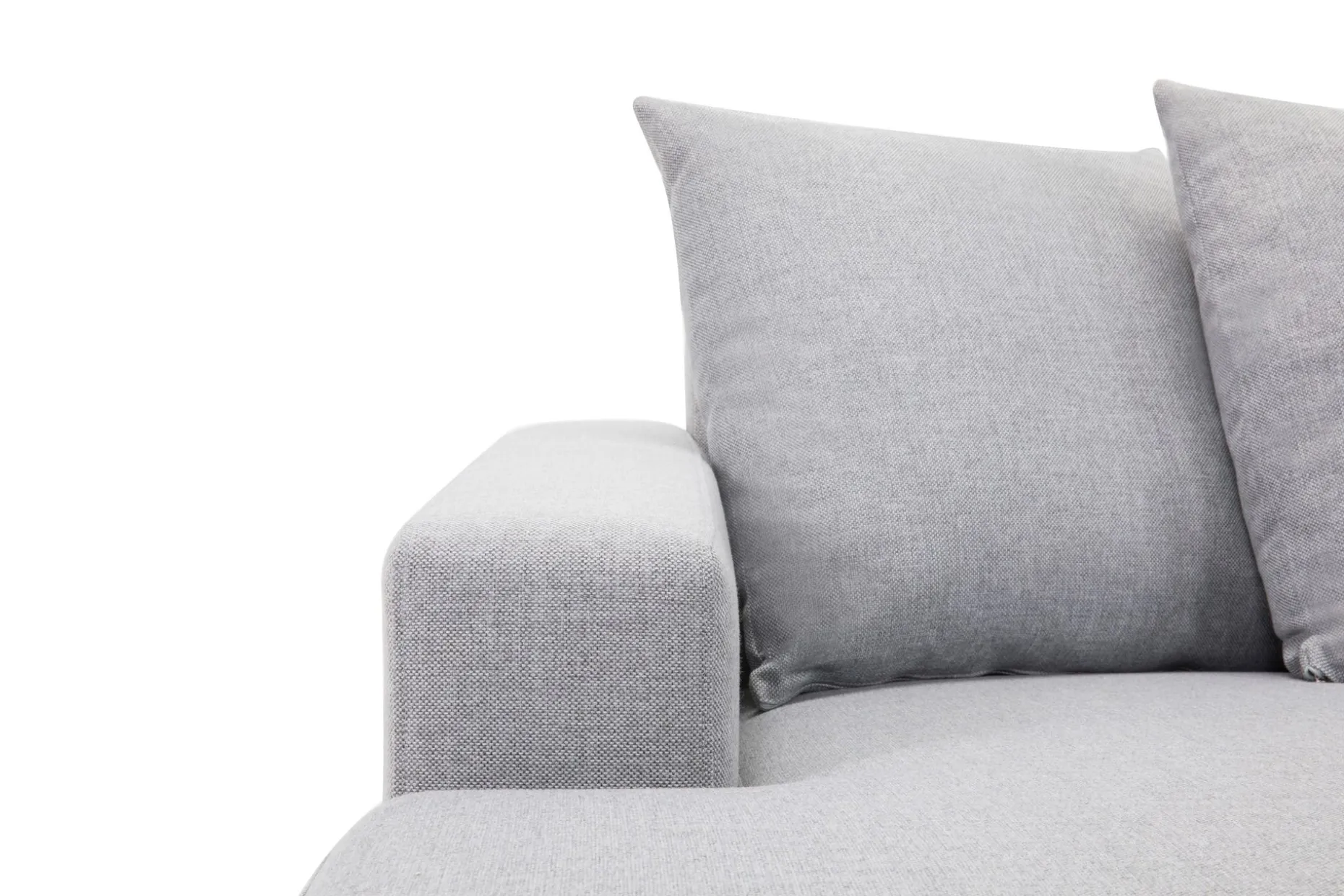 Crazy 5-seters Høyrevendt U-formet X-Large Sofa med Divan og Sjeselong i Stoff inkl. Pynteputer