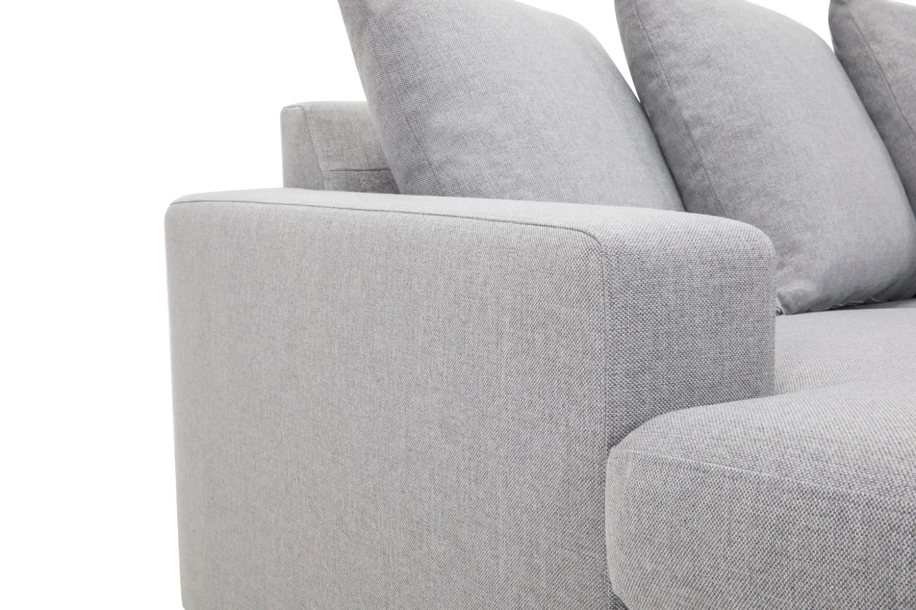 Crazy 5-seters Høyrevendt U-formet X-Large Sofa med Divan og Sjeselong i Stoff inkl. Pynteputer