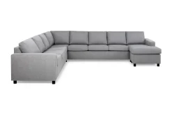Crazy 7-seters Høyrevendt U-formet XX-Large Hjørnesofa med Divan i Stoff