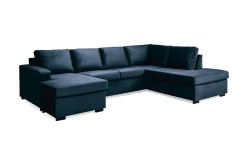 Crazy 4-seters Høyrevendt U-formet Large Sofa med Divan og Sjeselong i Fløyel