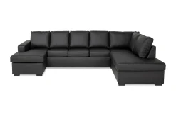 Crazy 5-seters Høyrevendt U-formet X-Large Sofa med Divan og Sjeselong i Kunstlær