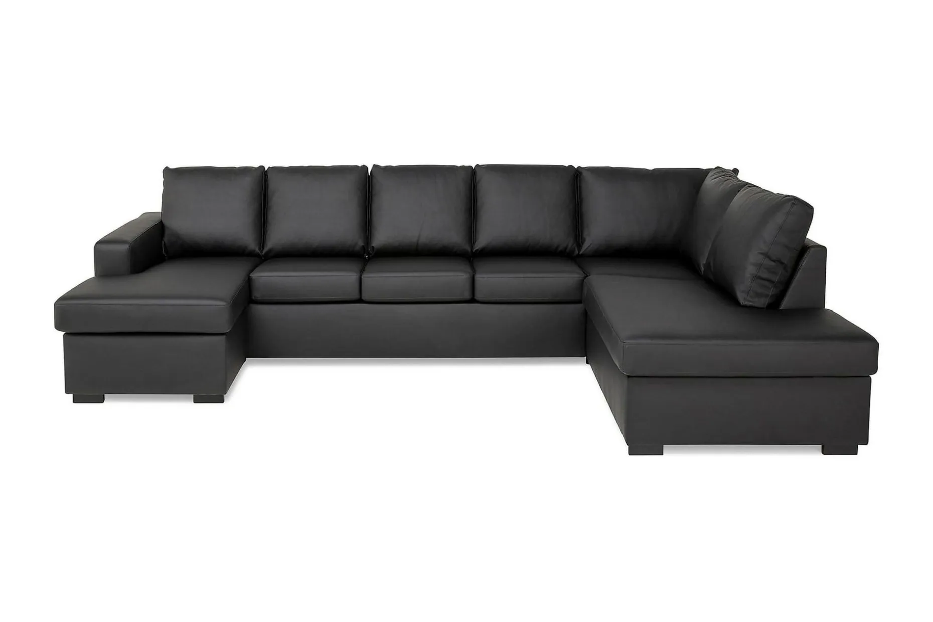 Crazy 5-seters Høyrevendt U-formet X-Large Sofa med Divan og Sjeselong i Kunstlær