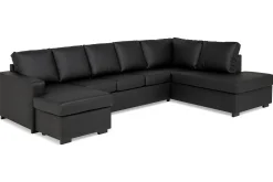 Crazy 5-seters Høyrevendt U-formet X-Large Sofa med Divan og Sjeselong i Kunstlær