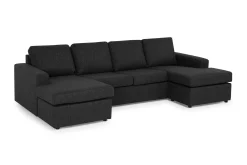 Crazy 4-seters U-formet Sofa med Dobbeldivan i Stoff