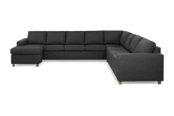 Crazy 7-seters Vendbar U-formet XX-Large Hjørnesofa med Divan i Stoff