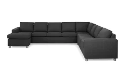 Crazy 7-seters Vendbar U-formet XX-Large Hjørnesofa med Divan i Stoff