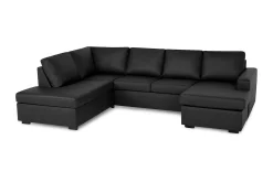 Crazy 4-seters Venstrevendt U-formet Large Sofa med Divan og Sjeselong i Kunstlær