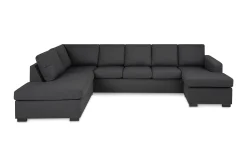 Crazy 5-seters Venstrevendt U-formet Sofa med Divan og Sjeselong i Stoff