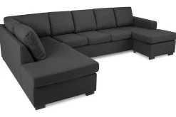 Crazy 5-seters Venstrevendt U-formet Sofa med Divan og Sjeselong i Stoff