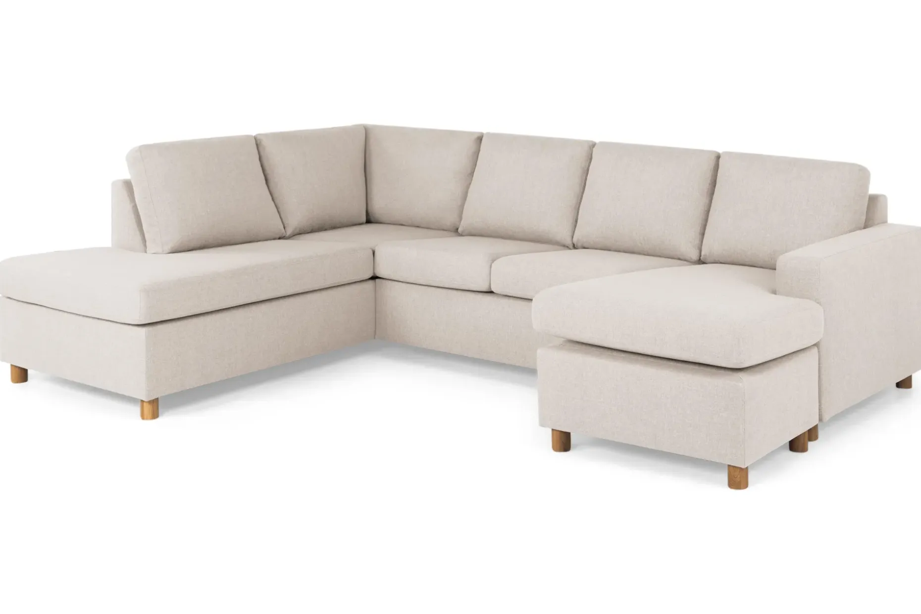 Crazy 4-seters Venstrevendt U-formet Large Sofa med Divan og Sjeselong i Stoff
