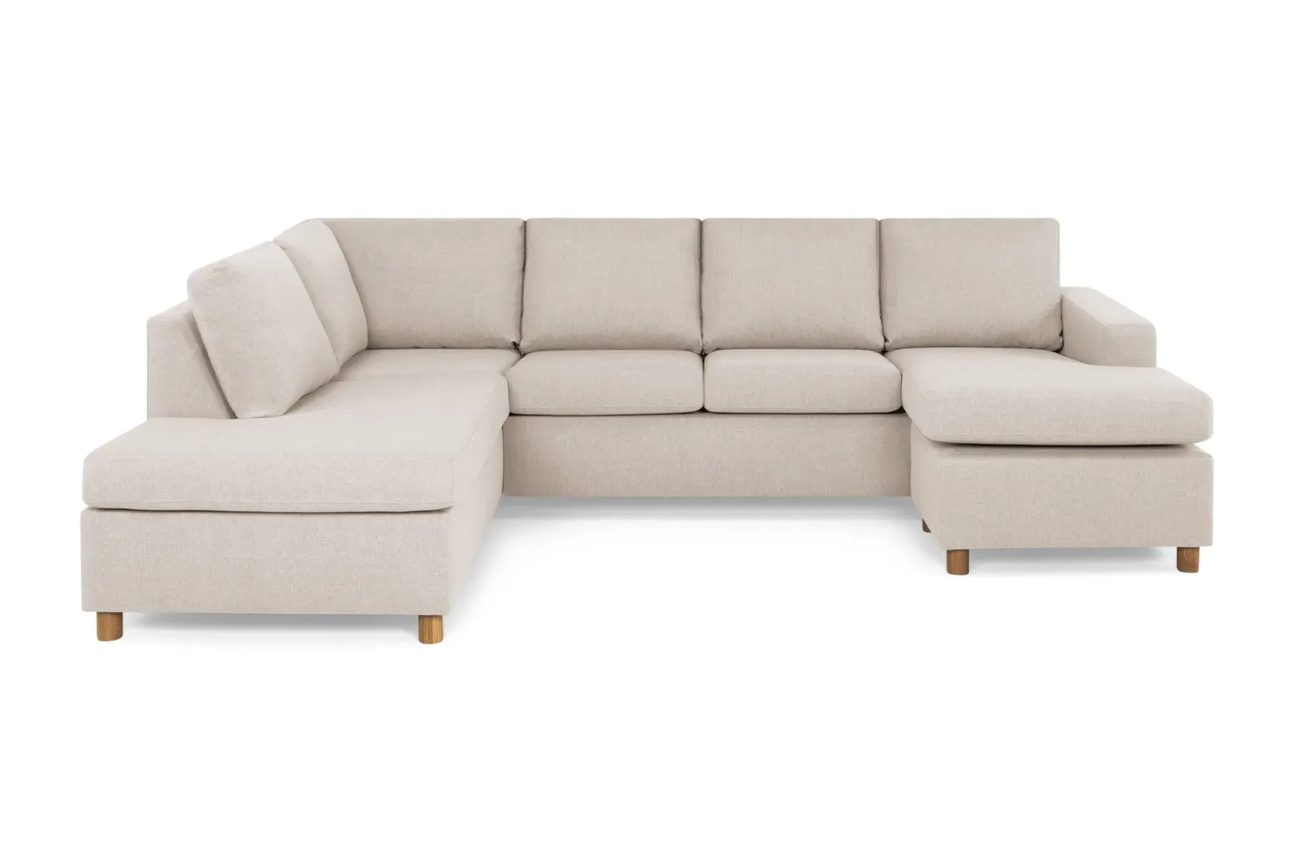 Crazy 4-seters Venstrevendt U-formet Large Sofa med Divan og Sjeselong i Stoff
